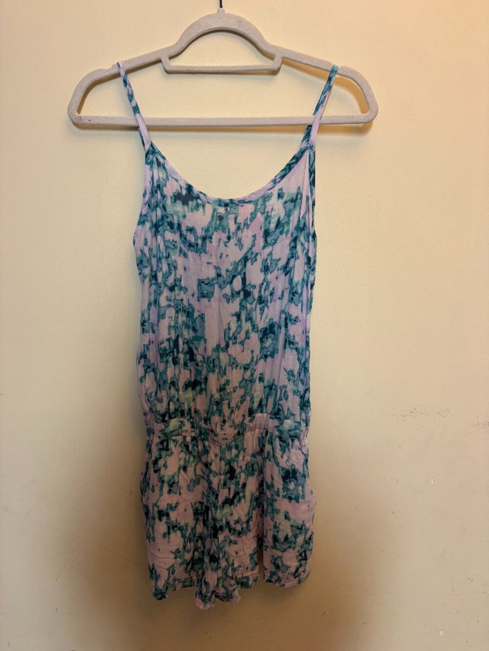 Splendid Medium Watercolor Print Romper Adjustable Straps